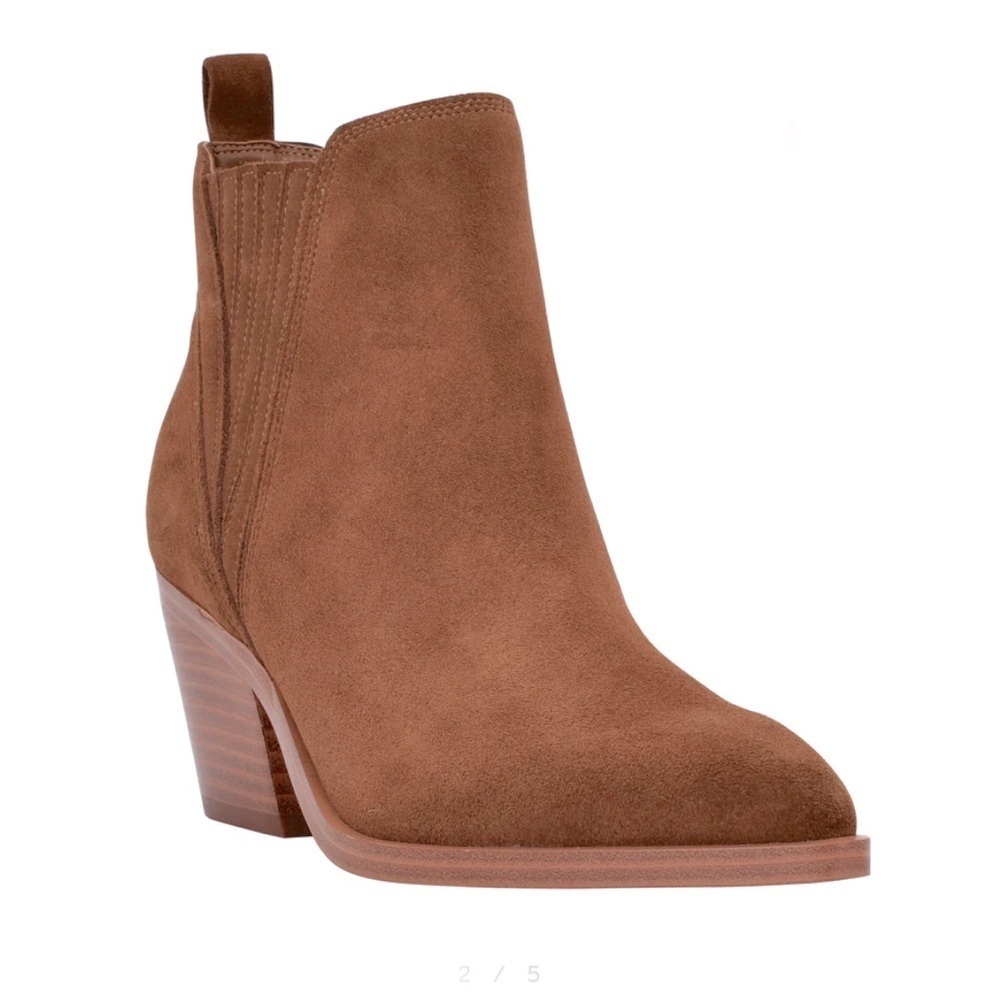 Marc Fisher Women’s Teona Pointy Toe Chelsea Leather Suede Bootie Size 10 NWT